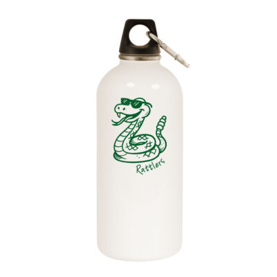 Rattlers Mascot - White Water Bottle With Carabiner Thumbnail