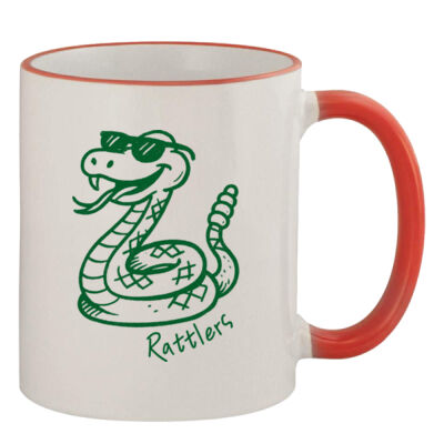 Rattlers Mascot - 11oz Colored Rim & Handle Mug Thumbnail