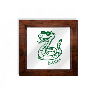 Rattlers Mascot - Handmade Wood Framed Print 6x6 Thumbnail