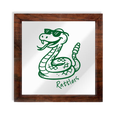 Rattlers Mascot - Handmade Wood Framed Print 12x12 Thumbnail