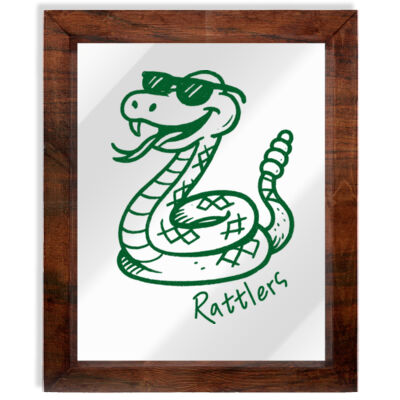 Rattlers Mascot - Handmade Wood Framed Print 14x17 Thumbnail