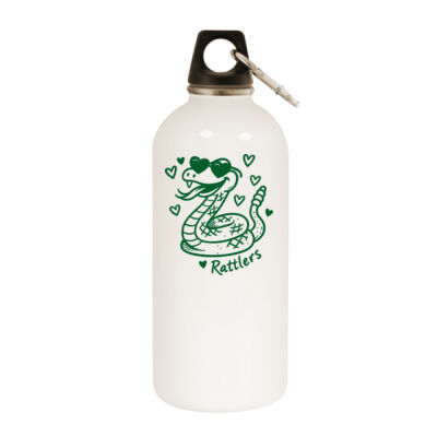 Hearts Rattlers Mascot - White Water Bottle With Carabiner  Thumbnail