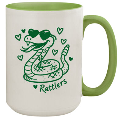 Hearts Rattlers Mascot - 15oz Colored Inner & Handle Mug Thumbnail