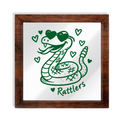 Hearts Rattlers Mascot - Handmade Wood Framed Print 12x12 Thumbnail