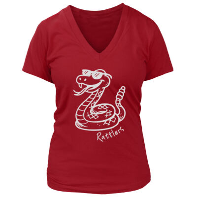 Rattlers Mascot v2 - Women's Premium Deep V-Neck T-Shirt Thumbnail