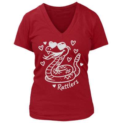 Hearts Rattlers Mascot v2 - Women's Premium Deep V-Neck T-Shirt Thumbnail