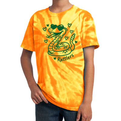 Hearts Rattlers Mascot - Tie Dye Youth T-Shirt Thumbnail